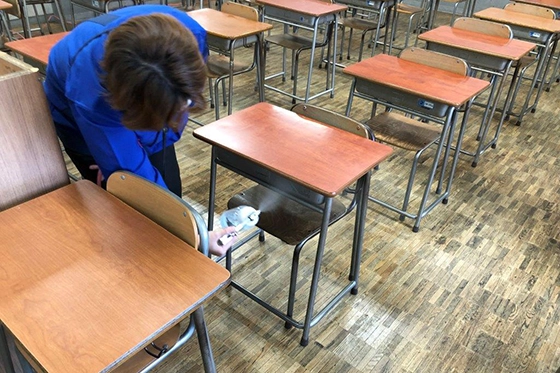 学校へのSKYBE-783®抗菌施工